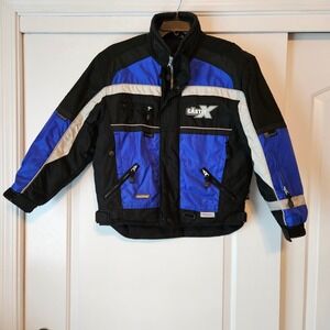 Castle X Racewear Snowmobile Method Jacket Mens XS Blue Black Reflective Hitena